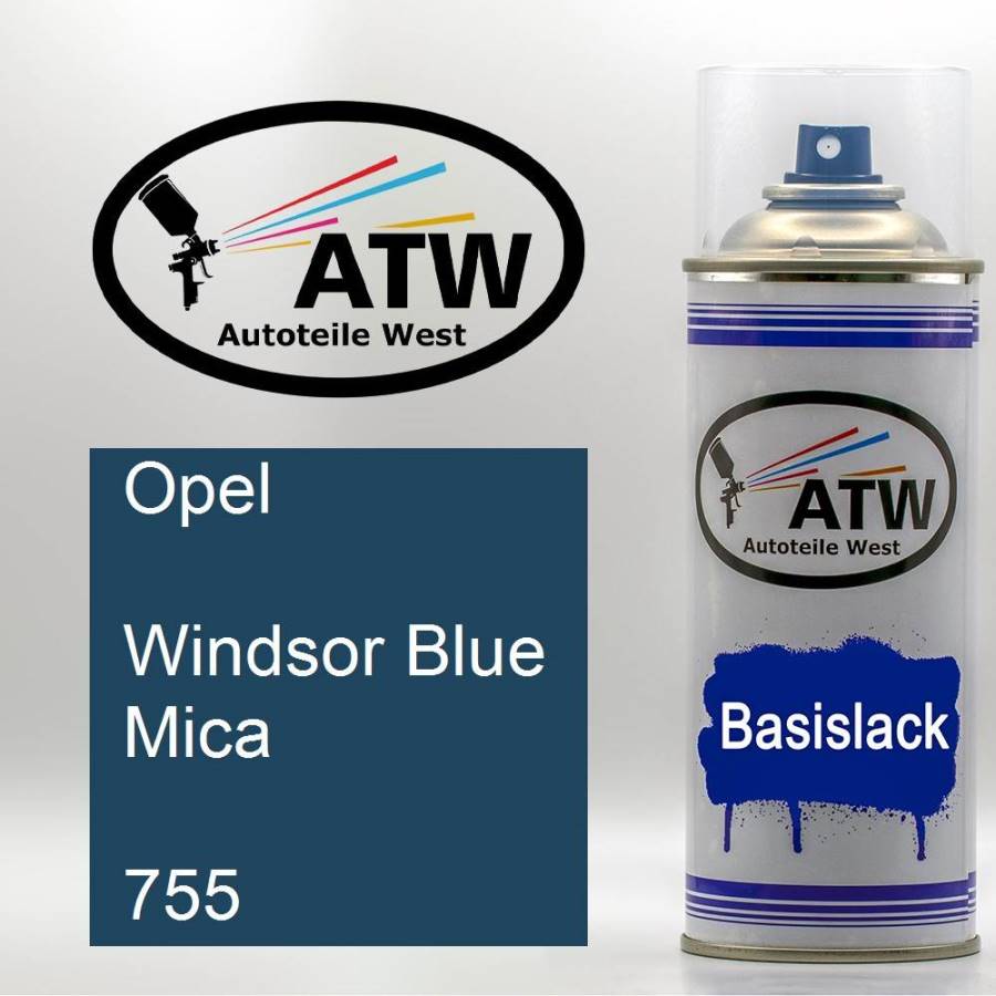 Opel, Windsor Blue Mica, 755: 400ml Sprühdose, von ATW Autoteile West.